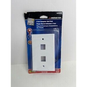 Monster Cable 140236-00 Just Hook It Up White 2 Port Plastic Keystone Wall Plate
